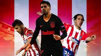 Atletico Madrid - David Villa, Luis Suarez, Luis Garcia (Bola.com/Adreanus Titus)