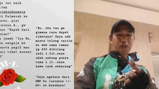 driver ojol dapat tiket GnR gratis (foto: Twitter/@Adiitoo)
