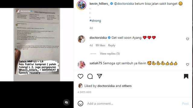Kevin Hillers bintang Ikatan Cinta dirawat di RS karena saraf terjepit dan patah tulang (Foto: Instagram @kevin_hillers_)