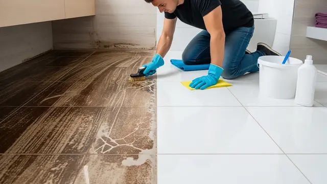 Cara Membersihkan Keramik Kamar Mandi yang Membandel. Foto: AI Generated
