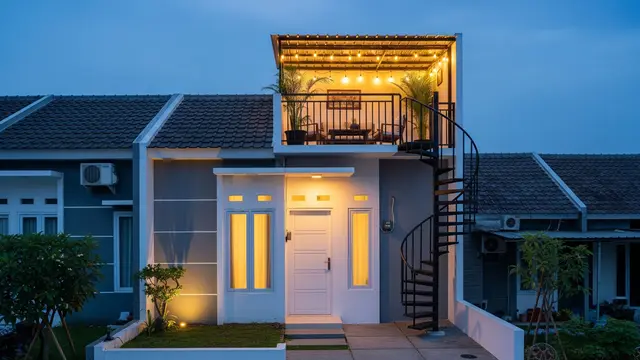 Ide Rumah Type 45 dengan Rooftop Santai Sederhana/Gemini AI