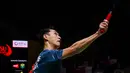 Beberapa kali, Jonatan Christie dan Lin Chun-yi saling adu kejar poin. (Liputan6.com/Herman Zakharia)