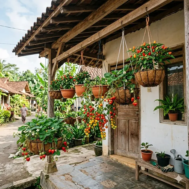Inspirasi Edible Garden Buah Mini di Teras Rumah Kampung