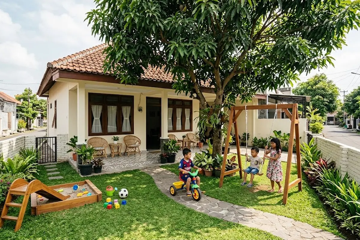 9 Ide Halaman Depan yang Ramah Anak-anak, Ciptakan Surga Bermain