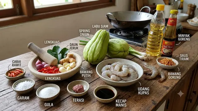 Resep Tumis Labu Siam Udang yang Sederhana
