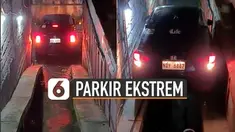 Biasanya parkir mobil berada di tempat yang normal. Tetapi parkir mobil ini perlu menggunakan skill yang tinggi karena berada di gang sempit.