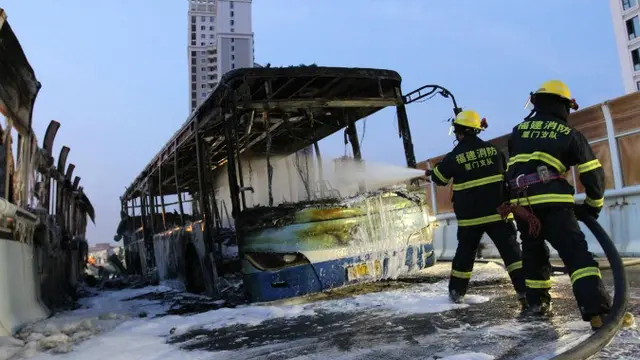 Kebakaran Bus di Xiamen China