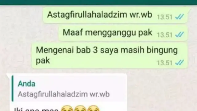 8 Chat Mahasiswa ke Dosen saat Ingin Bimbingan Skripsi Ini Kocak