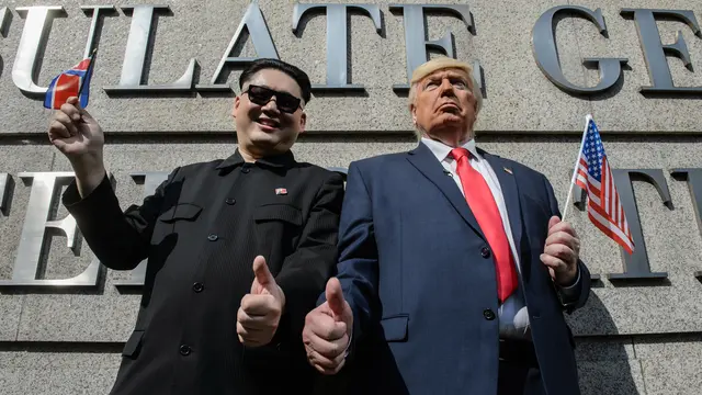 20170125- Kim Jong-un dan Donald Trump Akur di Hong Kong-AFP Photo