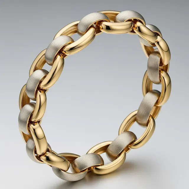 Gelang Emas Hollow Motif Rantai Oval Cocok untuk Harian dan Pesta