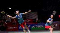 Ganda campuran Indonesia Rinov Rivaldy/Pitha Haningtyas Mentari kalah dari wakil Chinese Taipei Yang Po-Hsuan/Hu Ling Fang pada babak 32 besar Indonesia Open 2024 di Istora Gelora Bung Karno, Senayan, Jakarta, Rabu (5/6/2024).