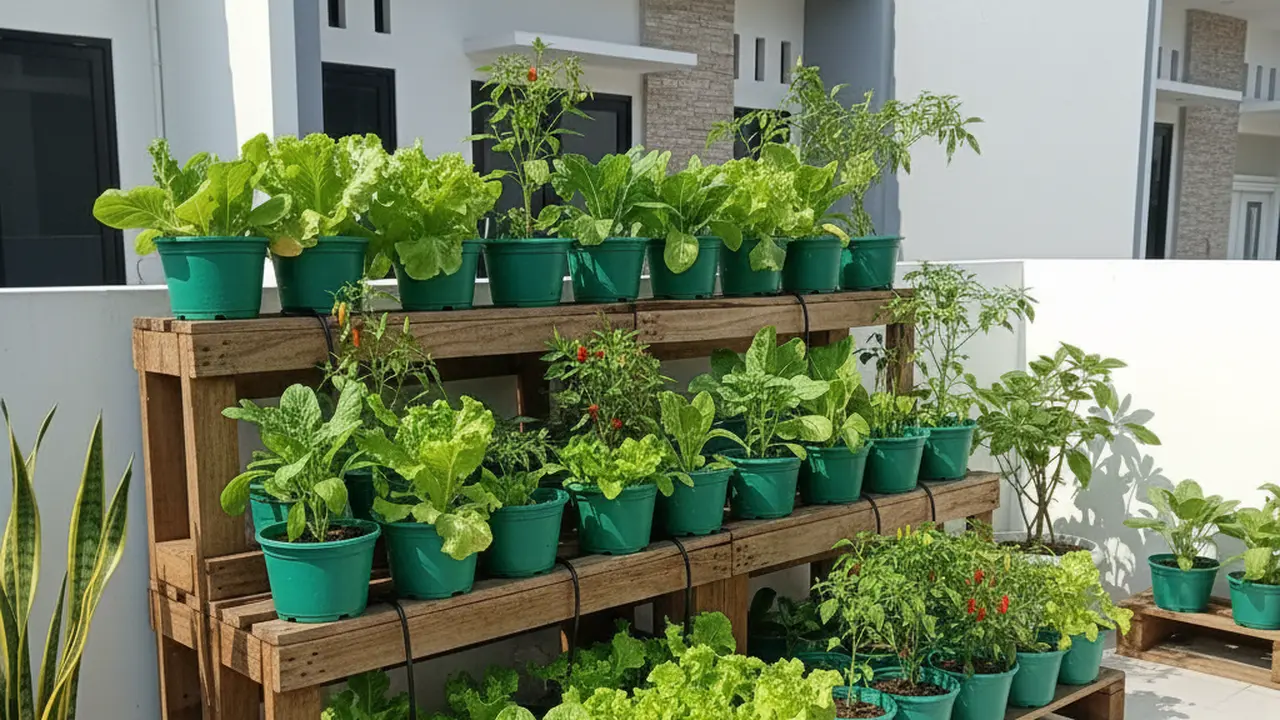 Desain Kebun Sayur Aman dan Bersih di Perumahan. Gemini