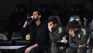 Momen kekecewaan Alvaro Arbeloa saat Real Madrid kandas dari Getafe di ajang Liga Spanyol. (Javier SORIANO / AFP)