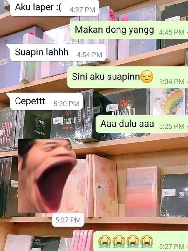 6 Chat Pacaran LDR Minta Disuapin Makanan Ini Bikin Jomblo Meringis (sumber: Instagram/ngakakkocak Twitter/eradotje)