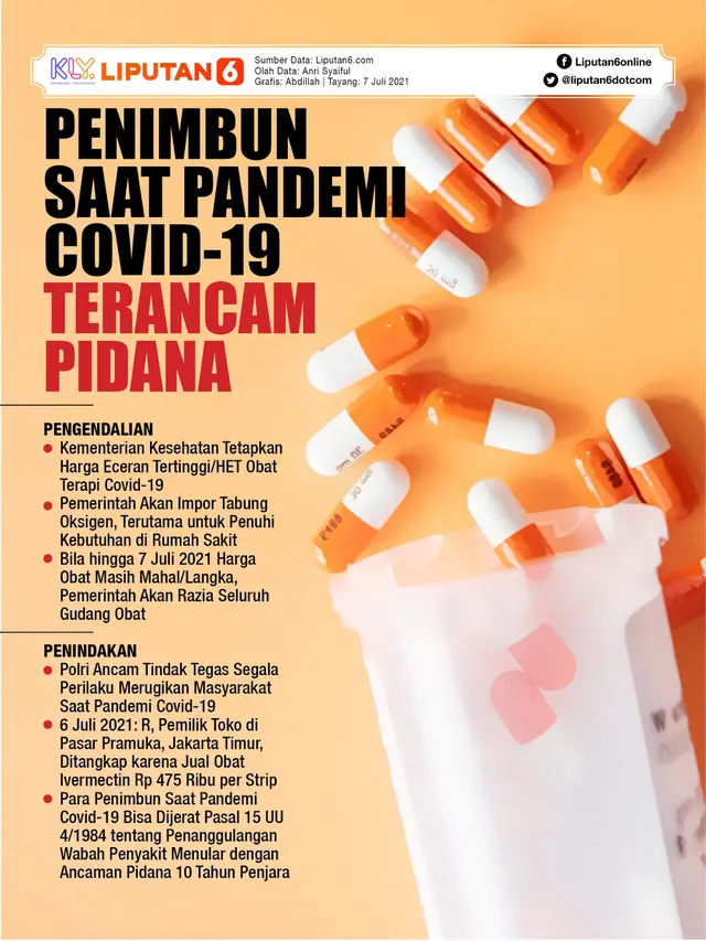 Infografis Penimbun Saat Pandemi Covid-19 Terancam Pidana. (Liputan6.com/Abdillah)