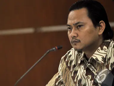 Direktur PT Rifuel dan anak mantan Menteri Syarief Hasan, Riefan Avrian, menjalankan sidang lanjutan di Pengadilan Tipikor, Jakarta, Kamis (30/10/2014). (Liputan6.com/Miftahul Hayat)