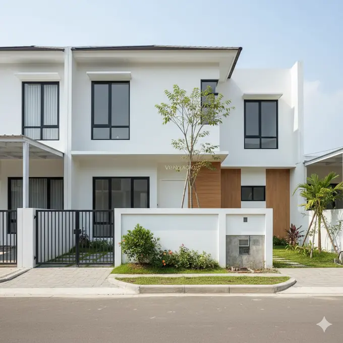 Model Benteng Depan Rumah Minimalis (Foto: Gemini AI)