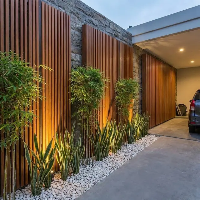 Model Taman Mini di Samping Carport