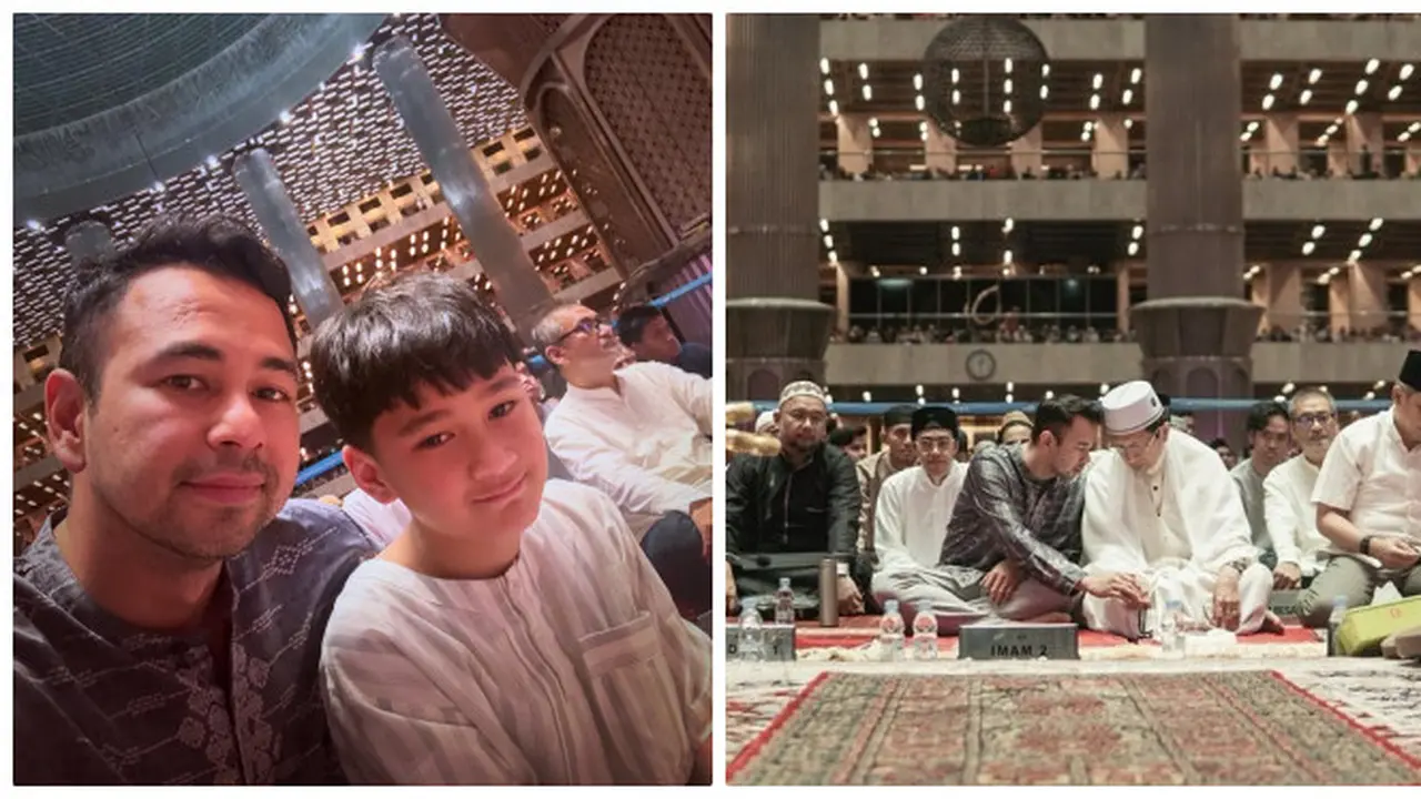 6 Potret Raffi Ahmad Itikaf di Masjid Istiqlal,
