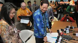 Jahja mengklaim perusahaannya telah memenuhi kewajiban sesuai dengan prosedur dan tata cara perpajakan yang benar pada pengurusan pajak BCA tahun 1999 di Ditjen Pajak pada 2003-2004. Jakarta, Selasa (22/4/2014) (Liputan6.com/Johan Tallo).