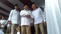 Prabowo Subianto dalam peringatan HUT ke-74 RI di Kantror DPP Gerindra. (Merdeka.com/Sania Mashabi)