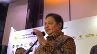 Menteri Koordinator Bidang Perekonomian Airlangga Hartarto usai Rapat Kerja Nasional Performa Agraria, di Hotel Sheraton, Jakarta Selatan, Selasa (31/10/2023). (Tira/Liputan6.com)
