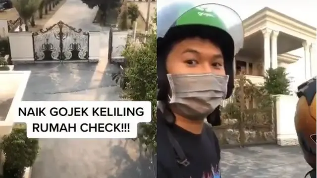 viral video pria keliling rumah naik gojek