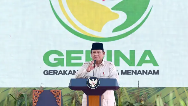 Presiden Prabowo Subianto saat peluncuran Gerakan Indonesia Menanam di Kabupaten Banyuasin, Sumatera Selatan, Rabu (23/4/2025). (Foto Biro Pers Istana Presiden)