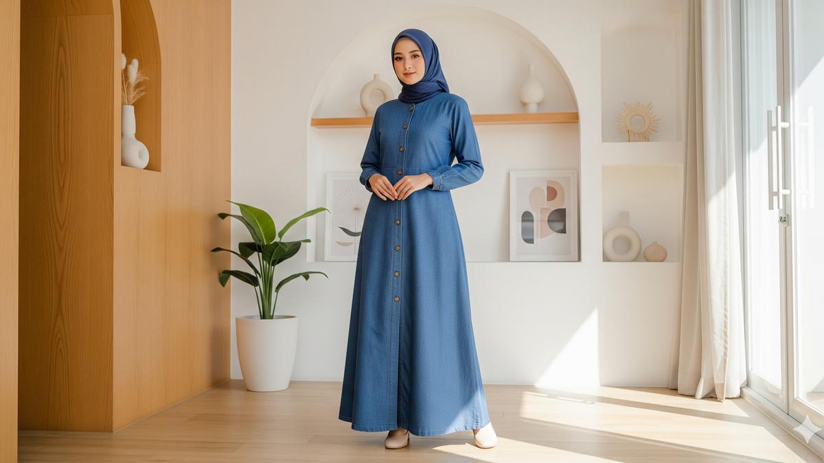 7 Model Gamis Jeans Kekinian 2025, Tren Gaya Kasual Modern untuk Semua Usia