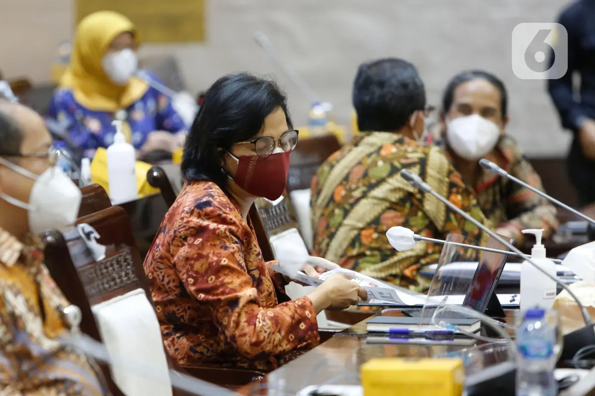 Sri Mulyani Rapat dengan Komisi XI DPR Bahas Pagu Indikatif Kemenkeu