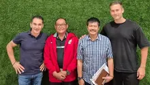 Gerald Vanenburg menggelar pertemuan dengan Indra Sjafri di kantor PSSI, Jumat (11/4/2025). Ada pula Sumardji dan Sjoerd Woudenberg dalam pertemuan itu. (Koleksi Pribadi Gerald Vanenburg).