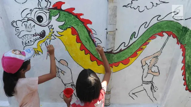 Tembok di Pulo Geulis Bogor Digambari Mural