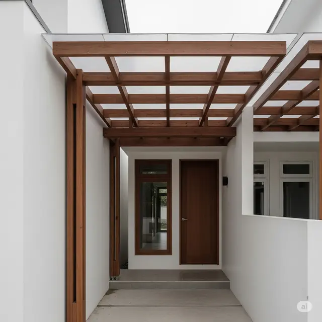 5 Model Rumah Type 36 dengan Kanopi Kayu, Biar Depan Rumah Nggak Garing