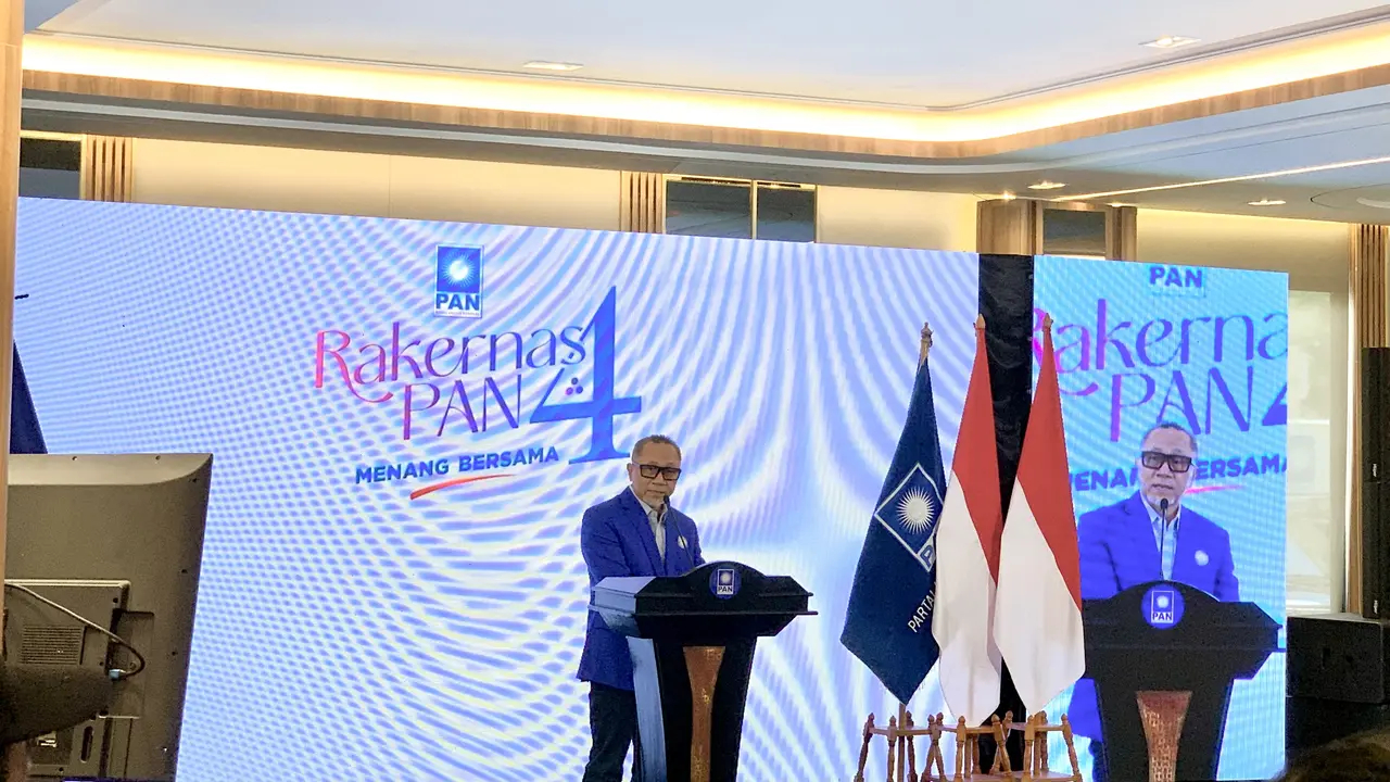 Ketua Umum PAN Zulkifli Hasan (Ketum PAN Zulhas) menggelar rapat kerja nasional (Rakernas) ke-IV di Kantor DPP PAN, Jakarta Selatan pada hari ini, Sabtu (29/2024).