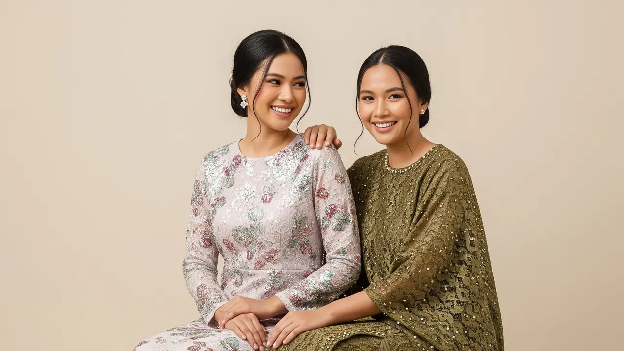 Model Dress Brokat Belah Samping Terpopuler.