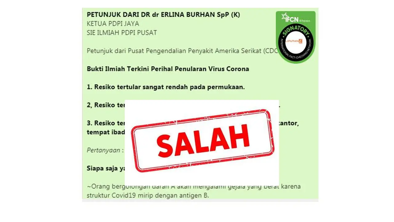 Cek Fakta Pesan Berantai covid-19