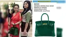 Nia Daniaty punya tas Hermes berwarna hijau, tas ini berharga Rp 1,1 mliar. (Foto: instagram.com/hermesselebriti)