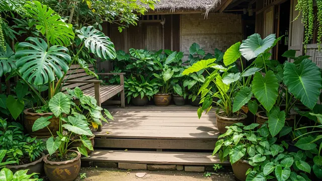 Contoh Teras Rumah Kampung Sederhana dengan Tanaman Hijau/Gemini AI