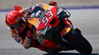 Aksi Marc Marquez saat mengikuti MotoGP Austria di sirkuit Red Bull Ring. Dia berhasil mengemas poin untuk pertama kali di balapan hari Minggu (AFP)