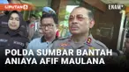 Polda Sumbar Ungkap Afif Maulana Terjatuh dari Jembatan