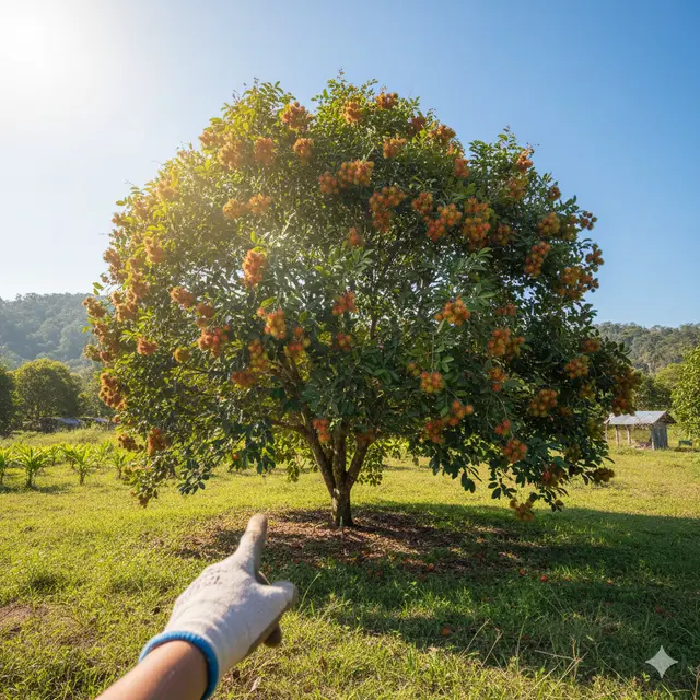 Tips Agar Pohon Rambutan Cepat Berbuah (Foto: Gemini AI)