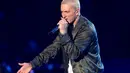 Eminem mencoba mengakhiri hidupnya dengan melakukan overdosis Tylenol karena pacarnya Kim meninggalkannya dan mencegahnya untuk melihat anak perempuannya. (Frederick M. Brown/Getty Images/AFP)