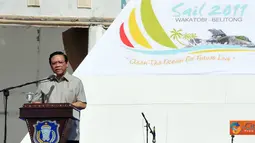 Citizen6, Sulawesi Tenggara: Menko Kesra, Agung Laksono menyampaikan amanat pada lauching Sail Wakatobi-Belitong di di Wang-Wangi, Kabupaten Wakatobi, Provinsi Sulawesi Tenggara. (Pengirim: Efrimal Bahri)