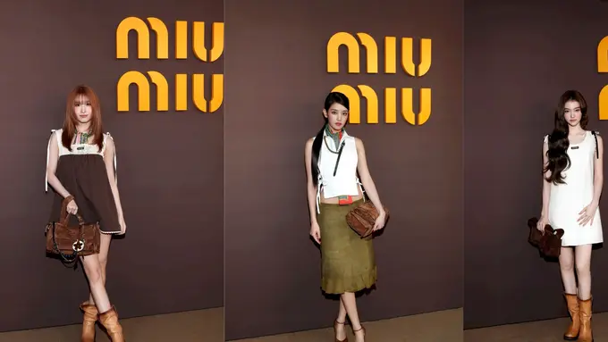 Gaya Momo TWICE, Minnie I-DLE, dan Ella Gross di Show Miu Miu Fall/Winter 2026 Paris Fashion Week