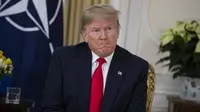 Presiden Donald Trump di NATO Summit 2019 emosi karena pernyataan Presiden Prancis Emmanuel Macron. Dok: AP