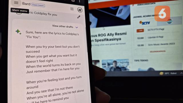 Tampilan Google Bard di browser smartphone (Liputan6.com/Giovani Dio Prasasti)