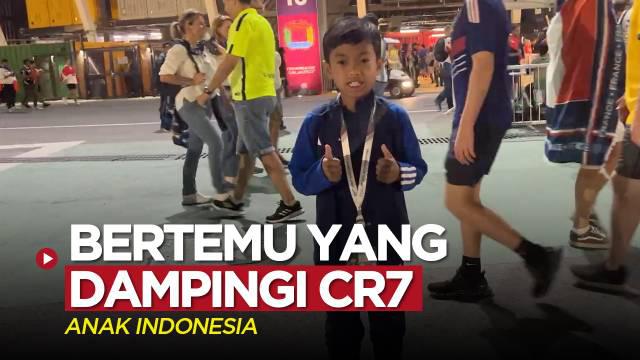 Berita video laporan langsung dari Piala Dunia 2022 di Qatar soal pertemuan dengan anak Indonesia yang mendampingi Cristiano Ronaldo masuk ke lapangan.