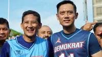 Sandiaga Uno dan Agus Harimurti Yudhoyono (AHY) berolahraga bersama jelang Debat Calon Wakil Presiden (Cawapres), 17 Maret 2019. (dok. Instagram @sandiuno/https://www.instagram.com/p/BvF97F8BPgg/Asnida Riani)