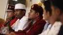 Abdul Haris Wally (Sekjen PMII) menyampaikan lima resolusi 2017 di Jakarta, Kamis (19/1). Hal tersebut dikarenakan, ormas yang tidak mengikut nilai Pancasila akan berdampak buruk bagi bangsa Indonesia. (Liputan6.com/Faizal Fanani)