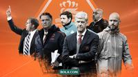Peter Bosz, Erik ten Hag, Mark van Bommel, Frank de Boer, Arsene Wenger dan Louis van Gaal. (Bola.com/Dody Iryawan)